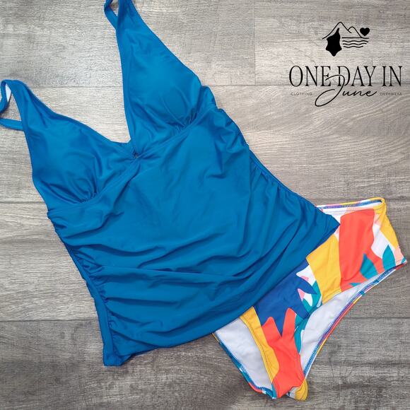 Beachsissi V Front Tummy Control Tankini Swimsuit Size XL - Picture 3 of 7